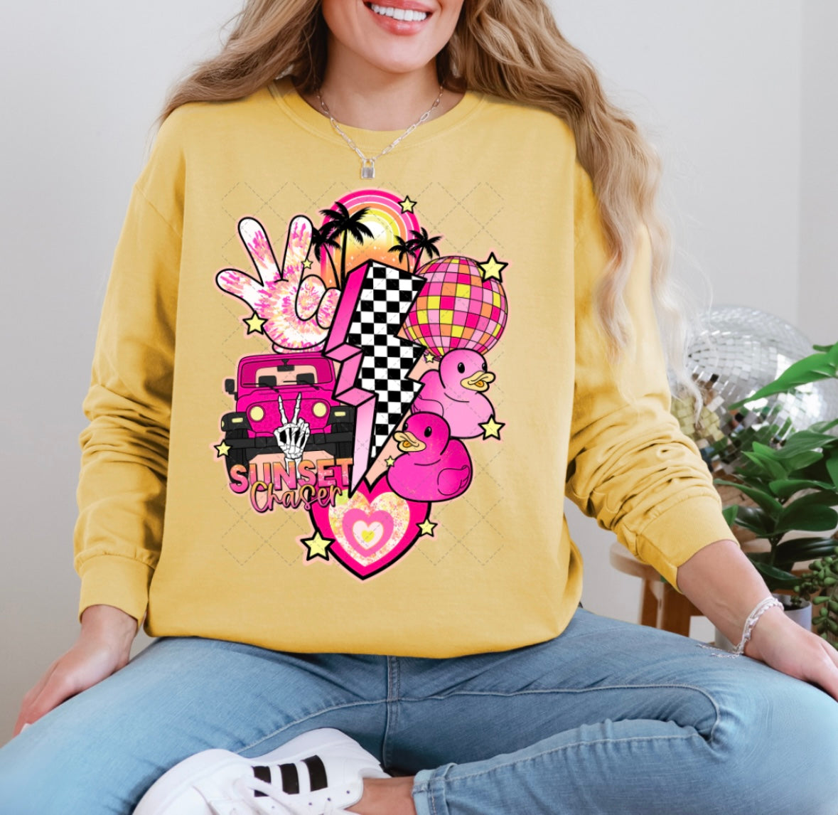 Retro Pink Sunset Chaser T-Shirt