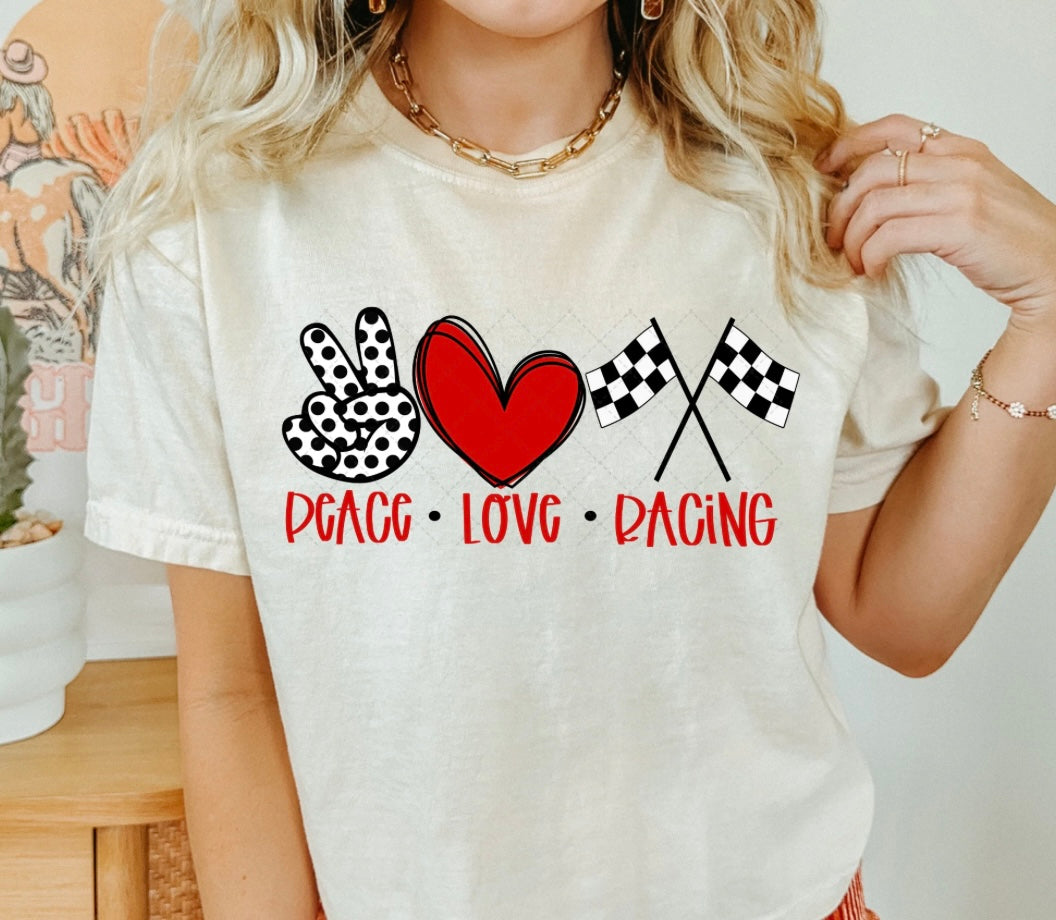 Peace • Love • Racing T-Shirt