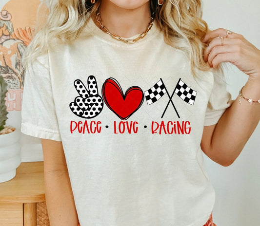 Peace • Love • Racing T-Shirt