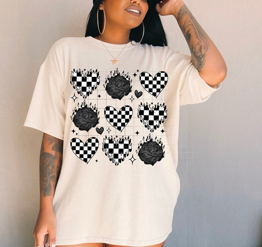 Checkered Hearts Tee